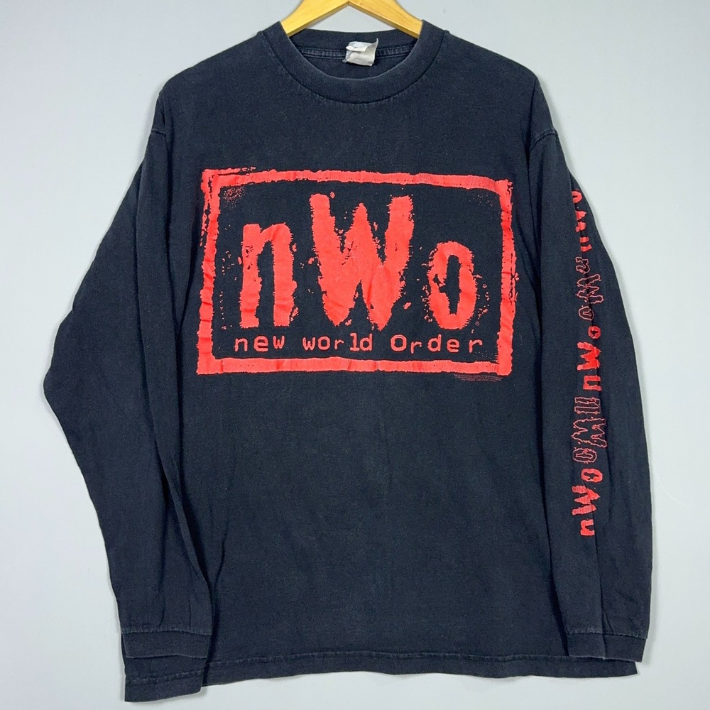 Vintage WCW nWo 90s Long Sleeve T-Shirt Mens Size XL Black Wrestling WWF